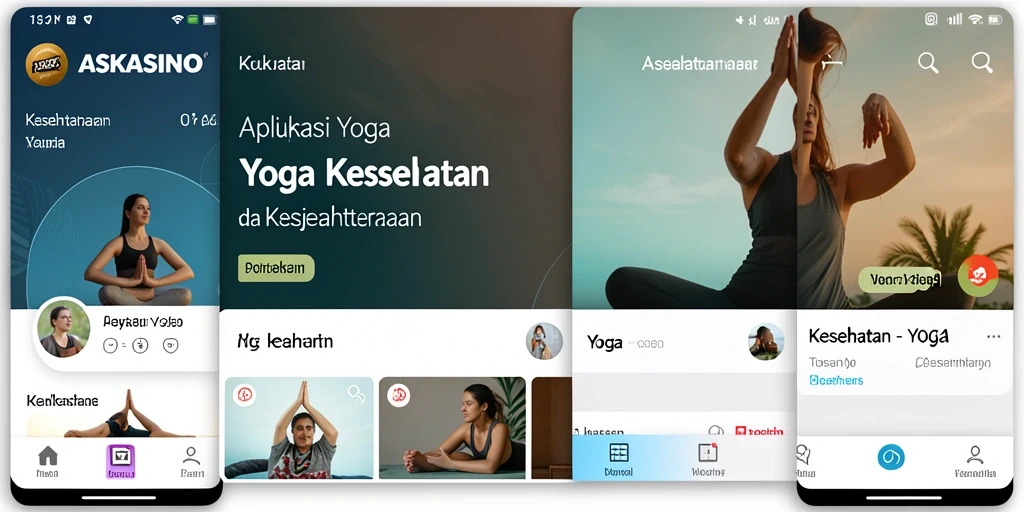Antarmuka aplikasi ASKASINO menampilkan fungsi latihan yoga yang intuitif.