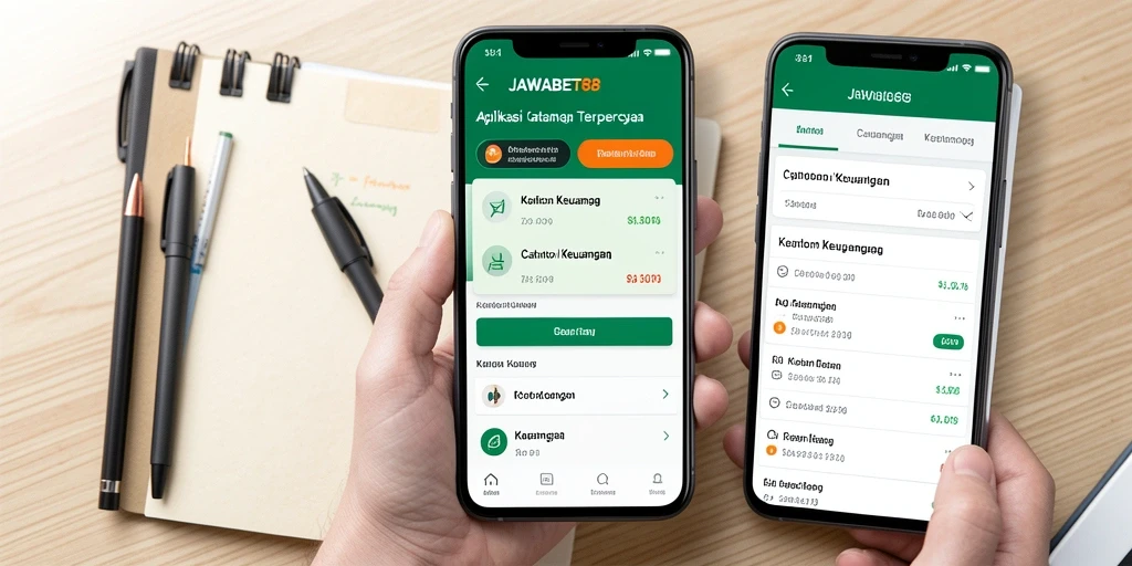 Screenshot utama JAWABET88 menampilkan antarmuka Catatan Keuangan yang intuitif.