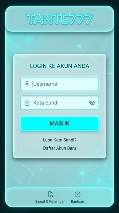 Tampilan halaman login tante777